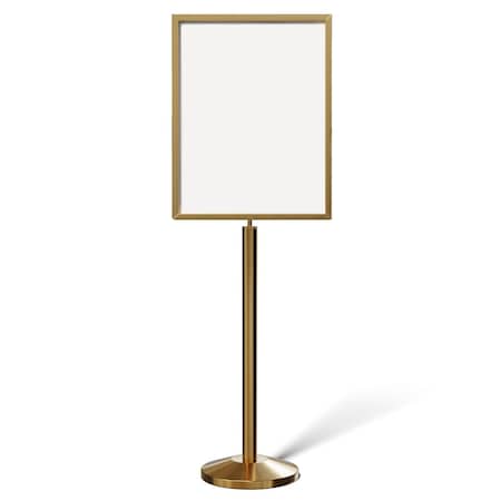 Montour Line Sign Frame Floor Standing 22 x 28 in. V Satin Brass Steel FS200-2228-V-SB